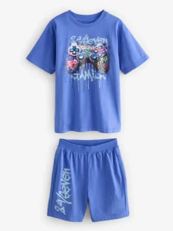 Pyjama's|Nachtkleding En Pyjama's*Next - Set van 2 pyjama's met short (3-16 jr) Multi Bright Graffiti Gamer
