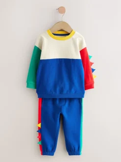 Tops|Sets En Combisets*Next - Set van zacht T-shirt met lange mouwen en joggingbroek (3mnd-7jr) Multi Dinostekels