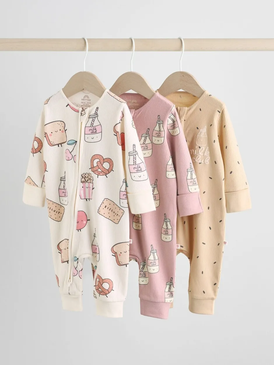 Multipacks|Babypakjes En Babypyjama's*Next Multi Food Karakter - Verpakking van 3 babyslaappakjes met tweewegrits (0 mnd - 3 jr)