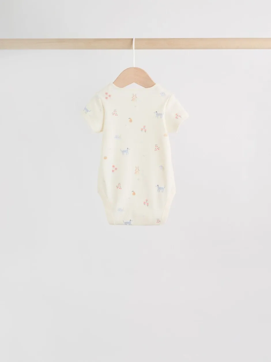 Rompertjes En Hemdjes|Next Multi Pastel Character - 7 Babyrompertjes met korte mouwen