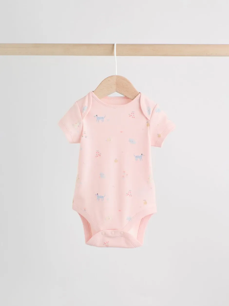 Rompertjes En Hemdjes|Next Multi Pastel Character - 7 Babyrompertjes met korte mouwen