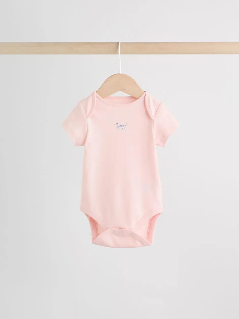 Rompertjes En Hemdjes|Next Multi Pastel Character - 7 Babyrompertjes met korte mouwen