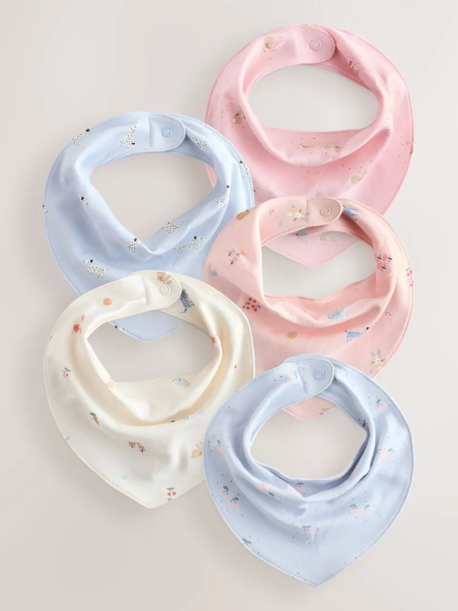 Slabbetjes|Next Multi Pastel Character - 5 Kwijlslabbetjes voor baby's