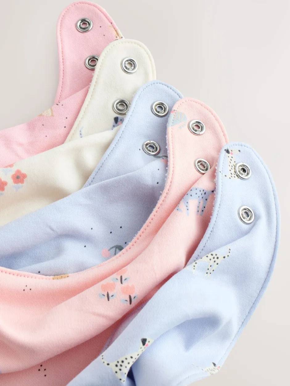 Slabbetjes|Next Multi Pastel Character - 5 Kwijlslabbetjes voor baby's