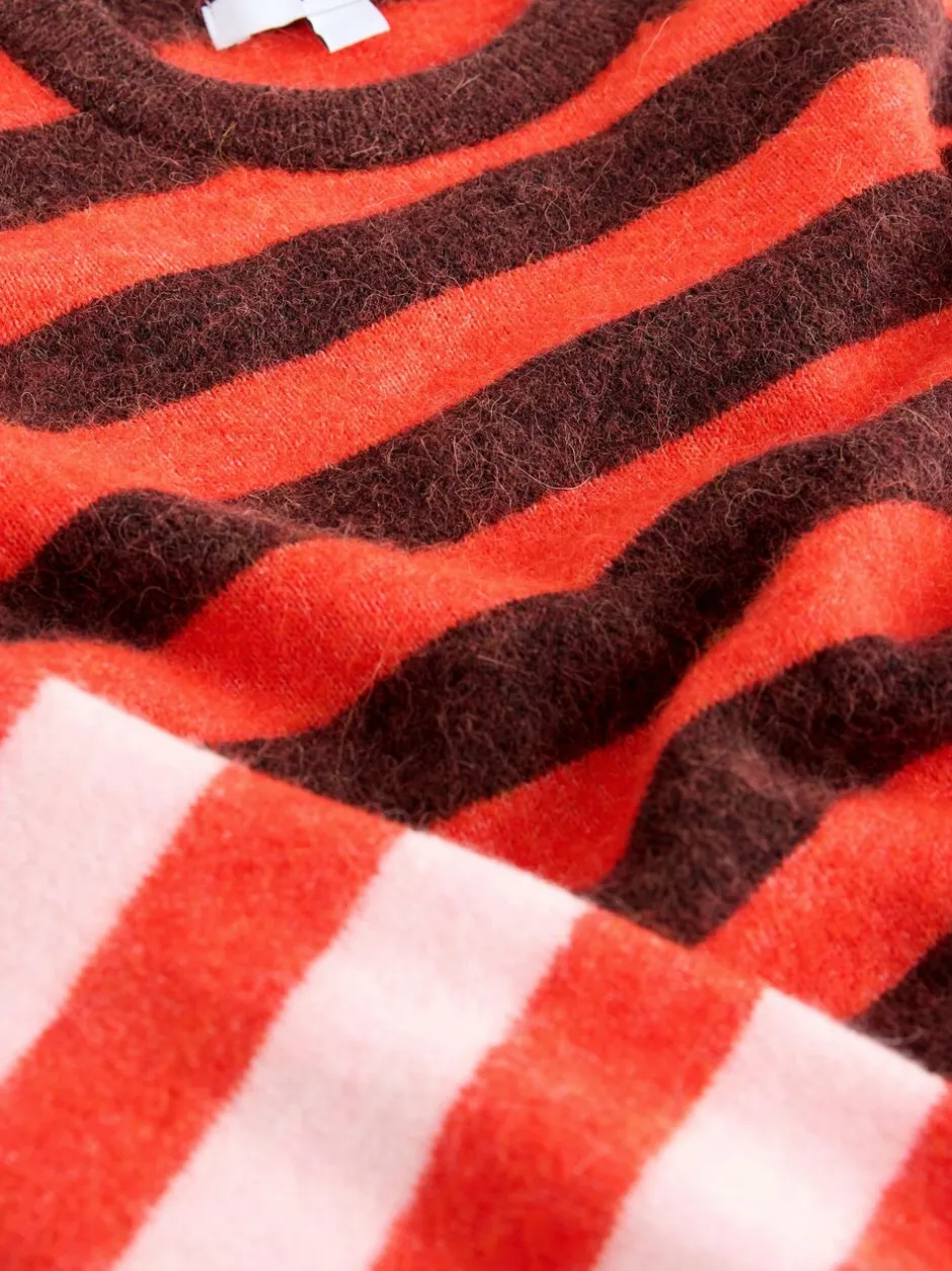 Gebreide Kleding|Next Multi Red/Blue Stripe - Trui met ronde hals en lange mouwen met wol
