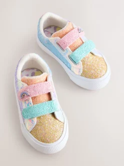Sneakers*Next - Sneakers met dikke zool en klittenbandsluiting Multi regenboogkleurige glitters