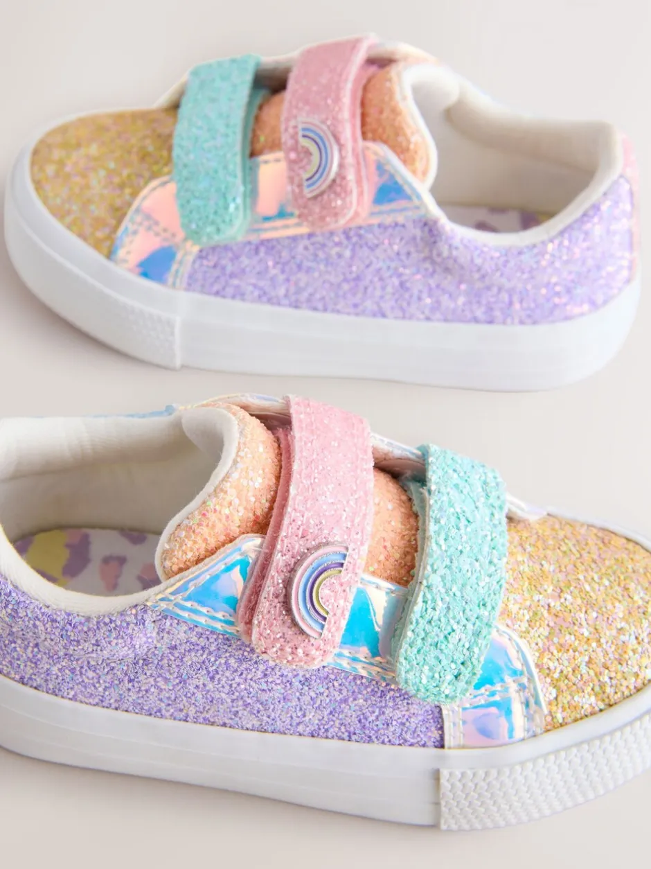 Sneakers*Next - Sneakers met dikke zool en klittenbandsluiting Multi regenboogkleurige glitters