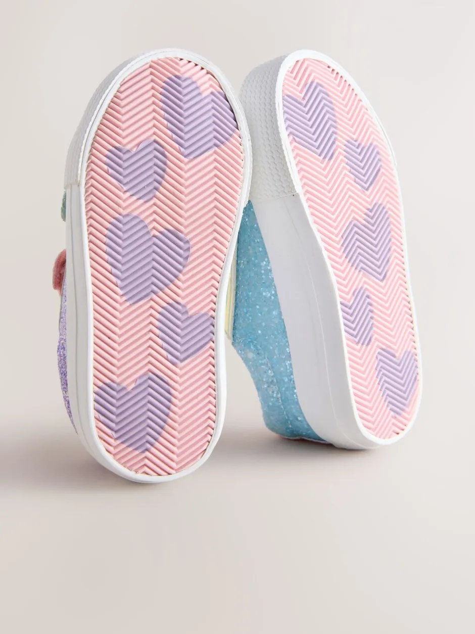 Sneakers|Next - Sneakers met dikke zool en klittenbandsluiting Multi regenboogkleurige glitters