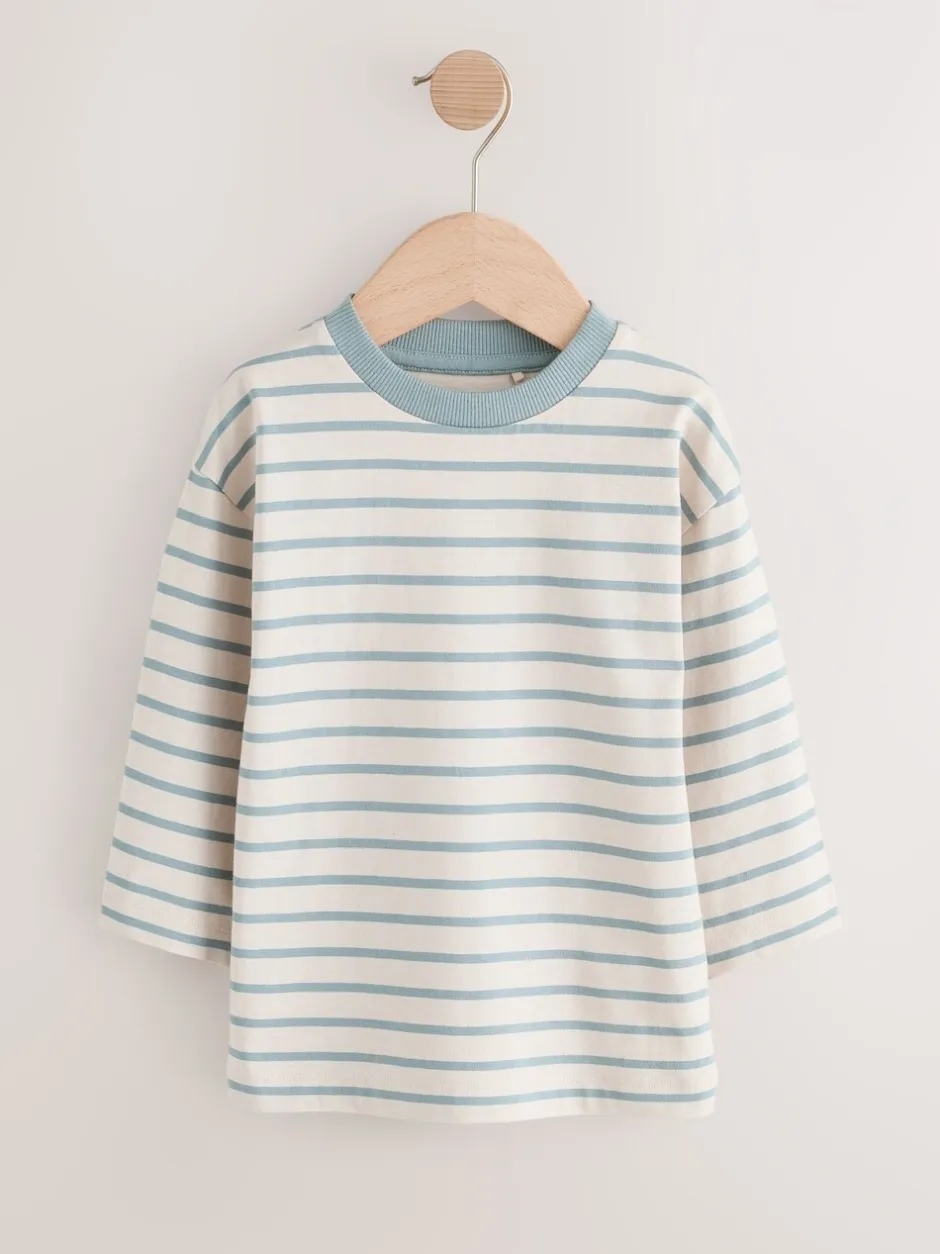 Tops|T-Shirts*Next Multi-blauw - Set van 5 T-shirts met lange mouwen (3 mnd-7 jr)
