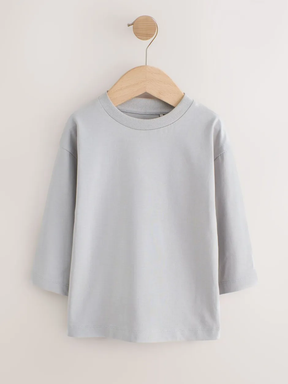 Tops|T-Shirts*Next Multi-blauw - Set van 5 T-shirts met lange mouwen (3 mnd-7 jr)