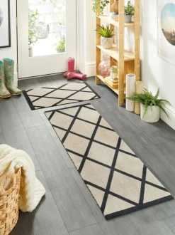Vloerkleden En Lopers|Vloerkleden En Lopers|My Mat Border Geo wasbare nylon loper