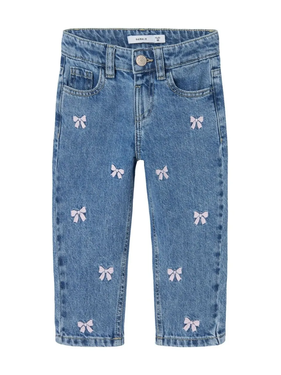 Jeans En Joggingbroeken|Jeans*Name It Bow Embroidery Mom Jeans