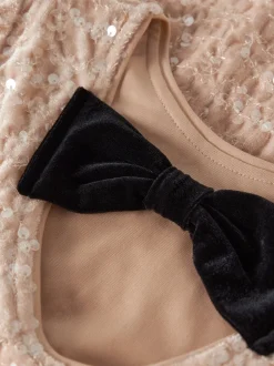 Overhemden En Blouses|Name It Sequin velvet bow detail blouse
