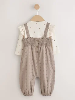 Tuinbroeken|Next - Baby tuinbroek en bodysuit 2 -delige set (0mnd -2jr) Naturel Broderie