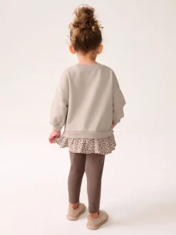 Tops|Sets En Combisets|Next - Set met top met lange mouwen en legging (3 mnd-7 jr) Naturel bruin