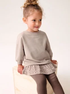 Tops|Sets En Combisets|Next - Set met top met lange mouwen en legging (3 mnd-7 jr) Naturel bruin