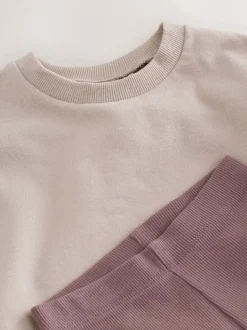 Tops|Sets En Combisets|Next - Set met top met lange mouwen en legging (3 mnd-7 jr) Naturel bruin