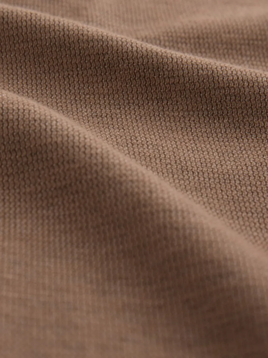 Poloshirts*Next - Smart poloshirt met textuur en rits Naturel bruin