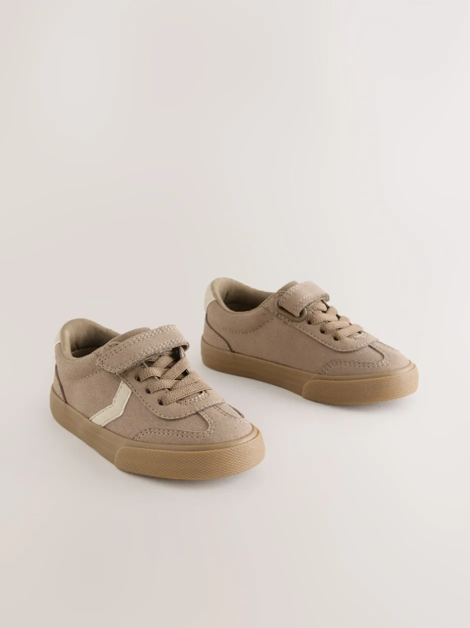 Sneakers*Next Naturel bruin - Sneakers met klittenbandsluiting en elastische veters