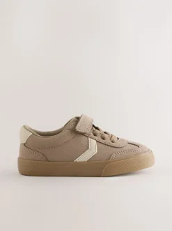 Sneakers*Next Naturel bruin - Sneakers met klittenbandsluiting en elastische veters