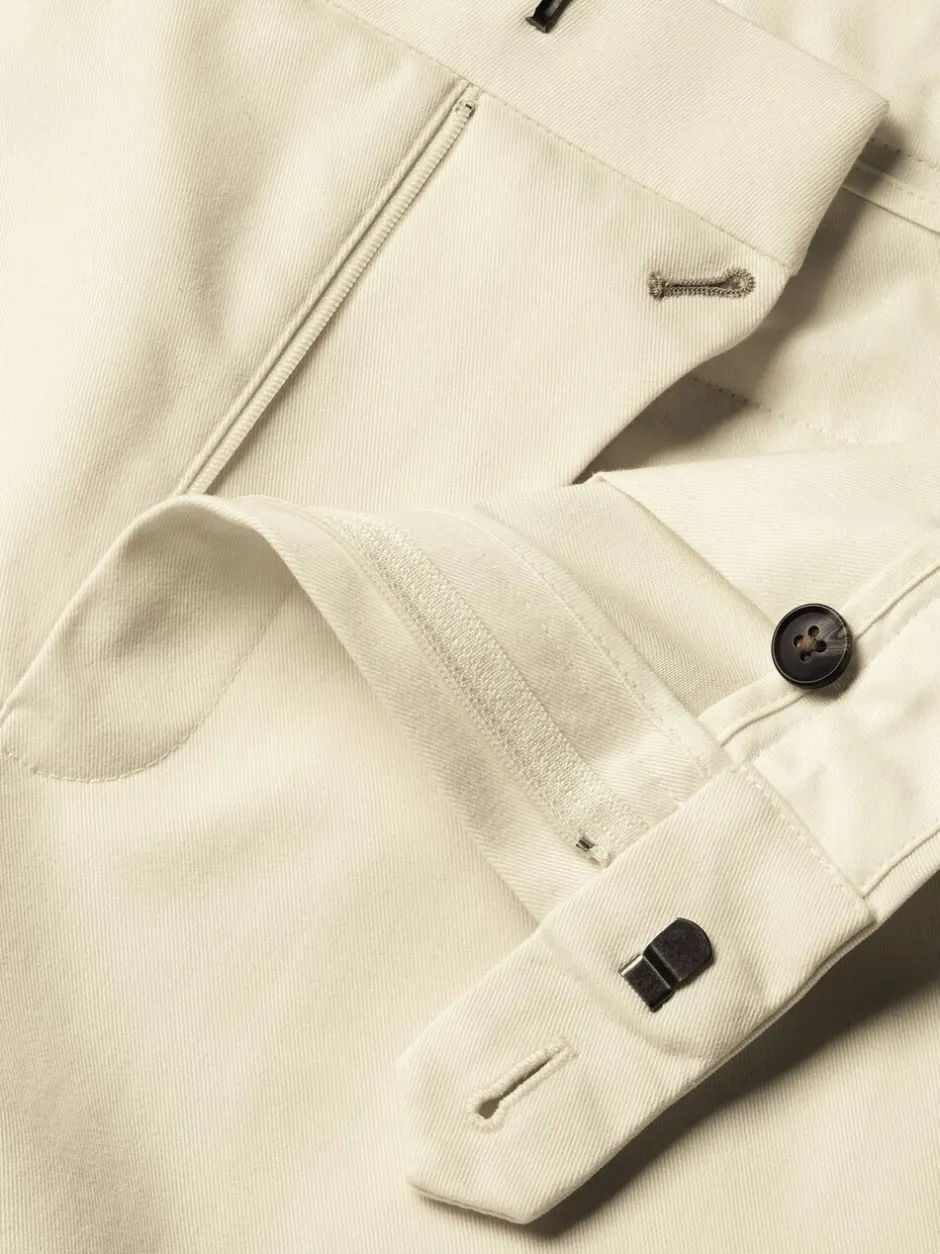 Formele Broek|Charles Tyrwhitt Naturel Cream - Classic Fit ultimate chino zonder plooien