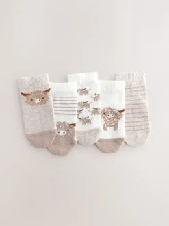 Sokken En Panty's|Sokken*Next - Verpakking van 5 paar babysokken (0 mnd-2 jr) Naturel Hamish