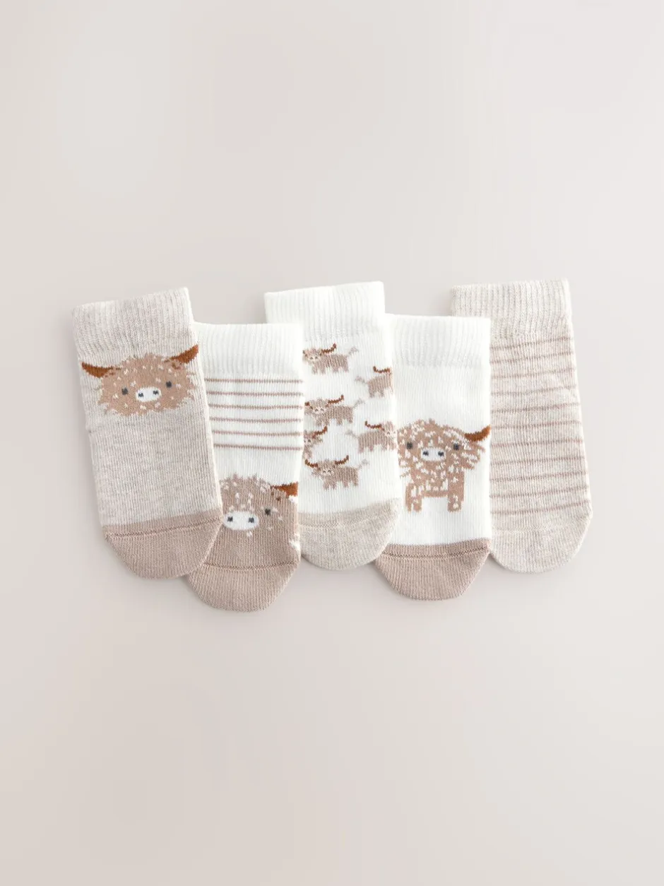 Sokken En Panty's|Sokken*Next - Verpakking van 5 paar babysokken (0 mnd-2 jr) Naturel Hamish
