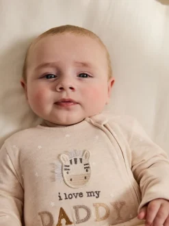 Babypakjes En Babypyjama's*Next - Babypyjama met tweewegrits (0-18mnd) Naturel I Love My Daddy