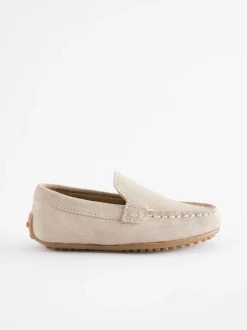 Gelegenheidskleding*Next Naturel kiezelkleur - Suede Slip-Ons Loafer Shoes