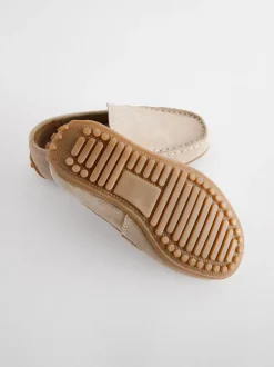 Gelegenheidskleding*Next Naturel kiezelkleur - Suede Slip-Ons Loafer Shoes