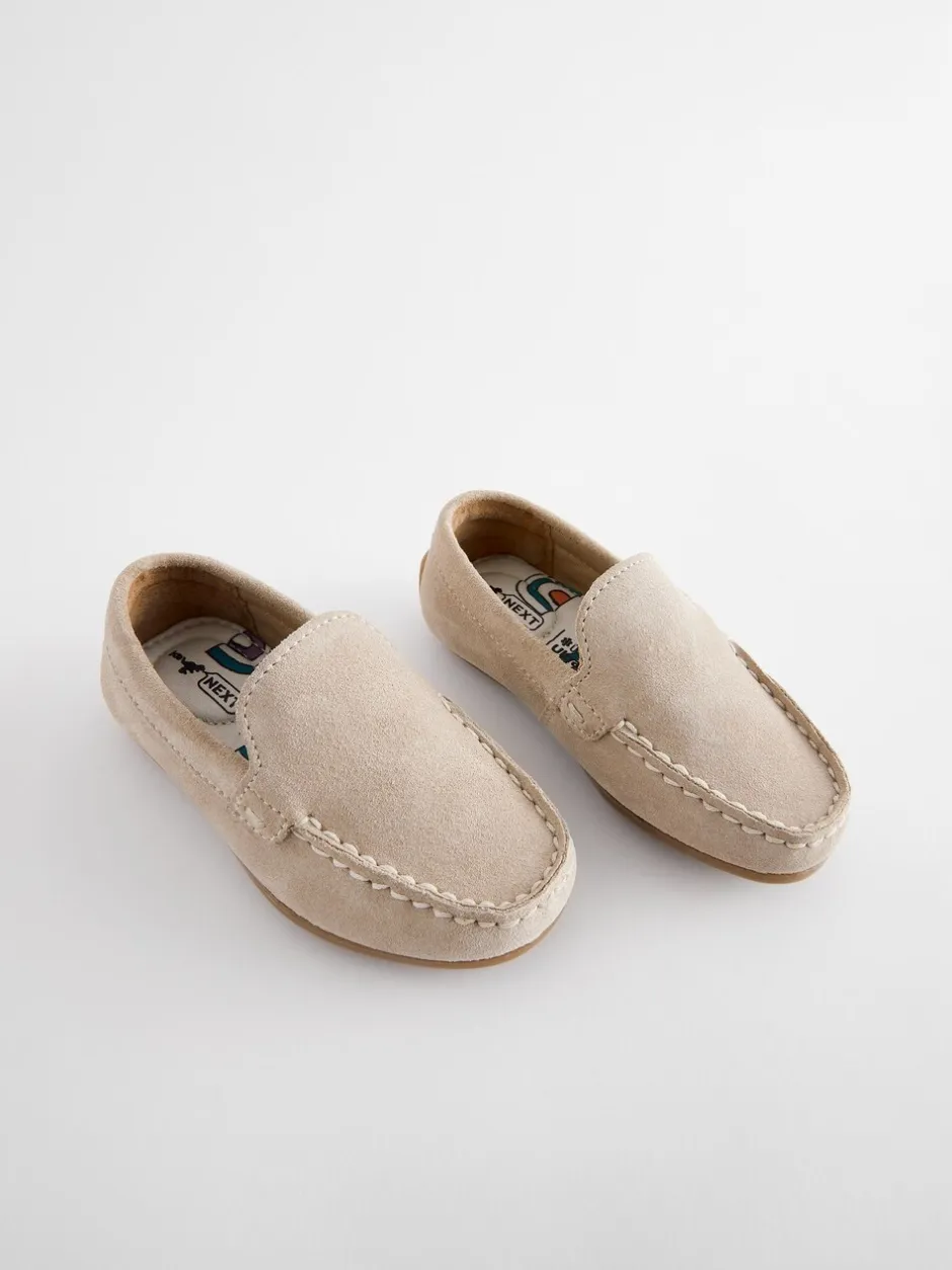 Gelegenheidskleding*Next - Suede Slip-Ons Loafer Shoes Naturel kiezelkleur