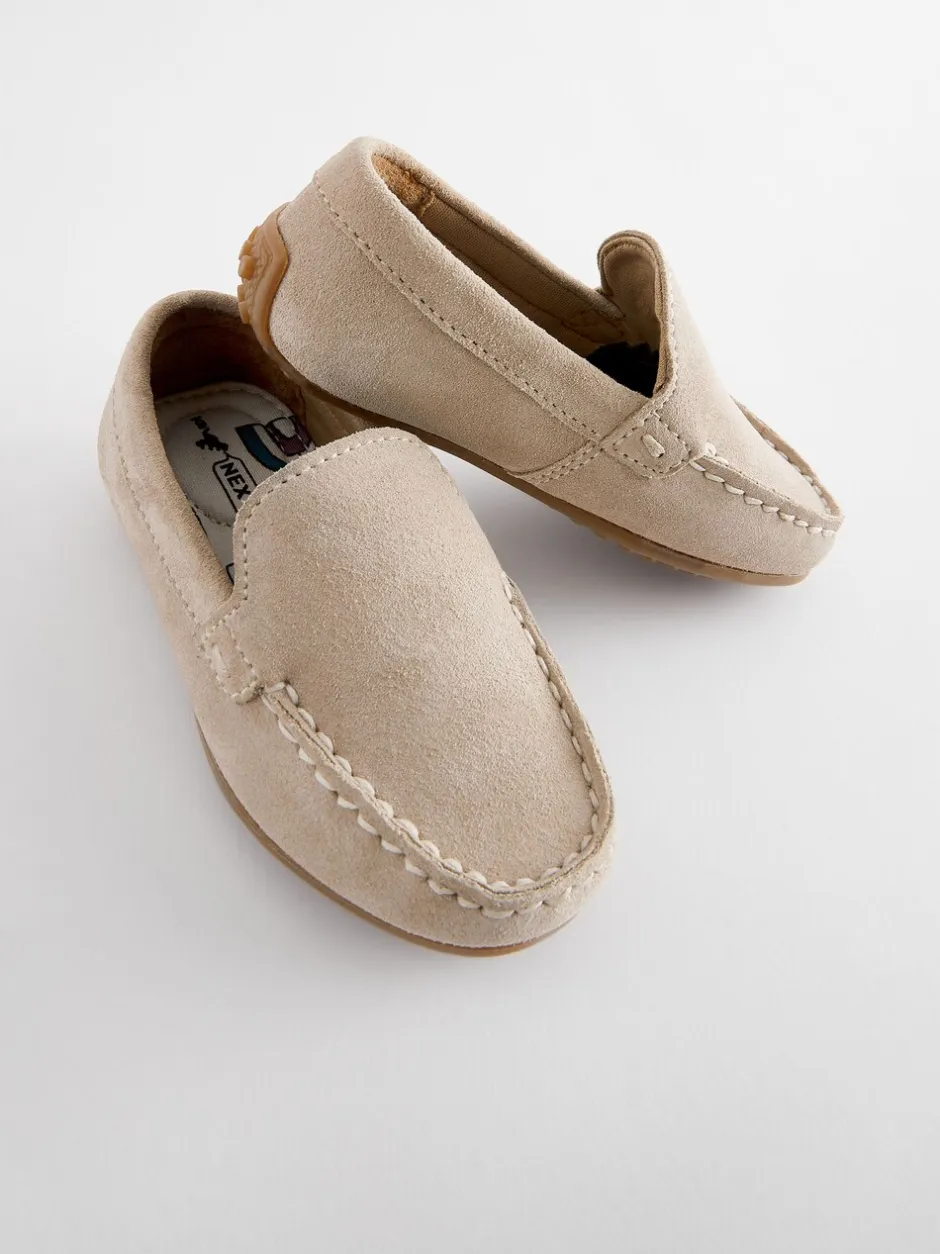 Gelegenheidskleding*Next - Suede Slip-Ons Loafer Shoes Naturel kiezelkleur