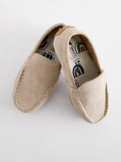 Gelegenheidskleding*Next - Suede Slip-Ons Loafer Shoes Naturel kiezelkleur