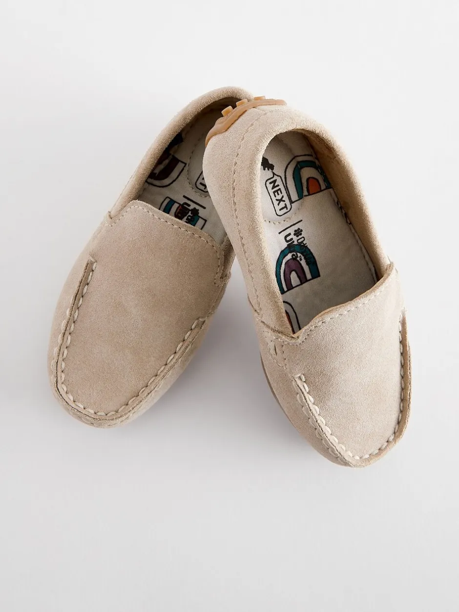 Gelegenheidskleding*Next - Suede Slip-Ons Loafer Shoes Naturel kiezelkleur