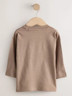 Tops|T-Shirts*Next - T-shirts met lange mouwen en dierenfiguurprint verpakking van 3 (3 mnd - 7 jr) Naturel Lichtbruin Hamish