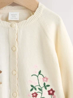 Truien En Breisels|Gebreide Kleding*Next Naturel met borduursel - Baby Bunny Cardigan (0mths-3yrs)