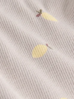 Tops|Next Naturel met citroenprint - Geribbeld T-shirt met lange mouwen (3mnd-7jr)