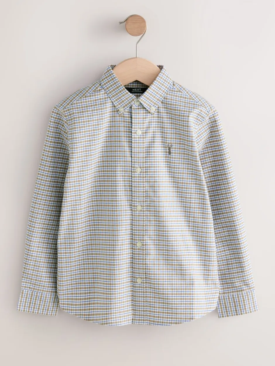 Shirts|Next Naturel met gingham-ruit - Oxford overhemd (3-16 jr)
