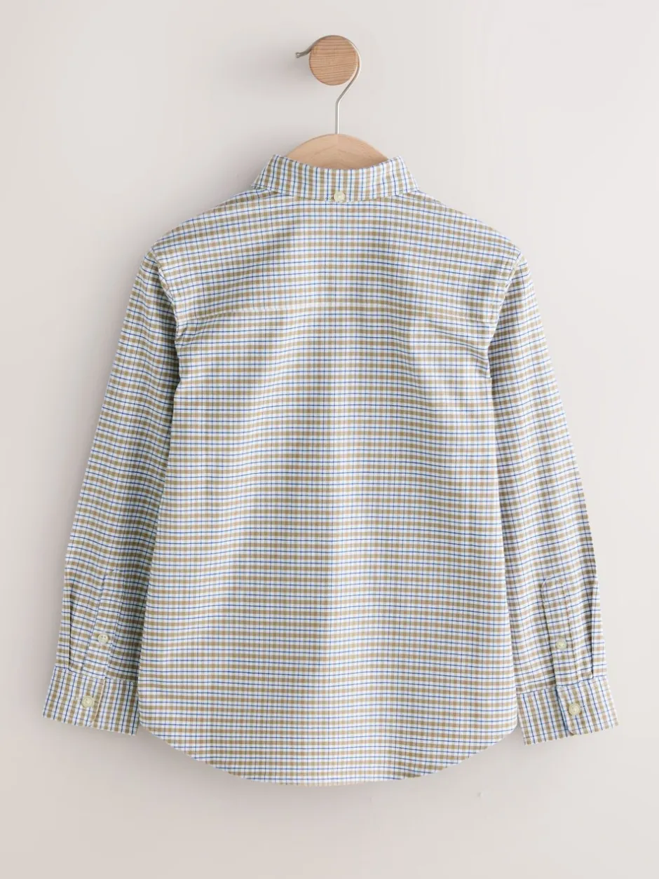 Shirts|Next Naturel met gingham-ruit - Oxford overhemd (3-16 jr)
