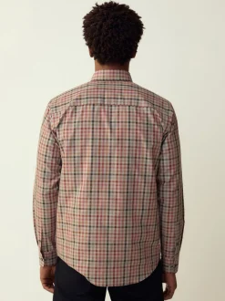 Shirts|Next Naturel met gingham-ruit - Eenvoudig te strijken Oxford-overhemd met knopen en standaard pasvorm