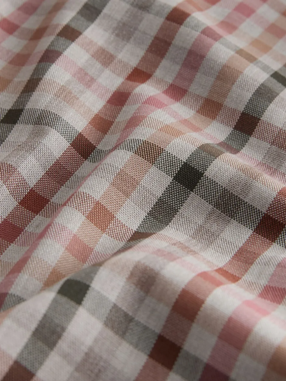 Shirts|Next Naturel met gingham-ruit - Eenvoudig te strijken Oxford-overhemd met knopen en standaard pasvorm