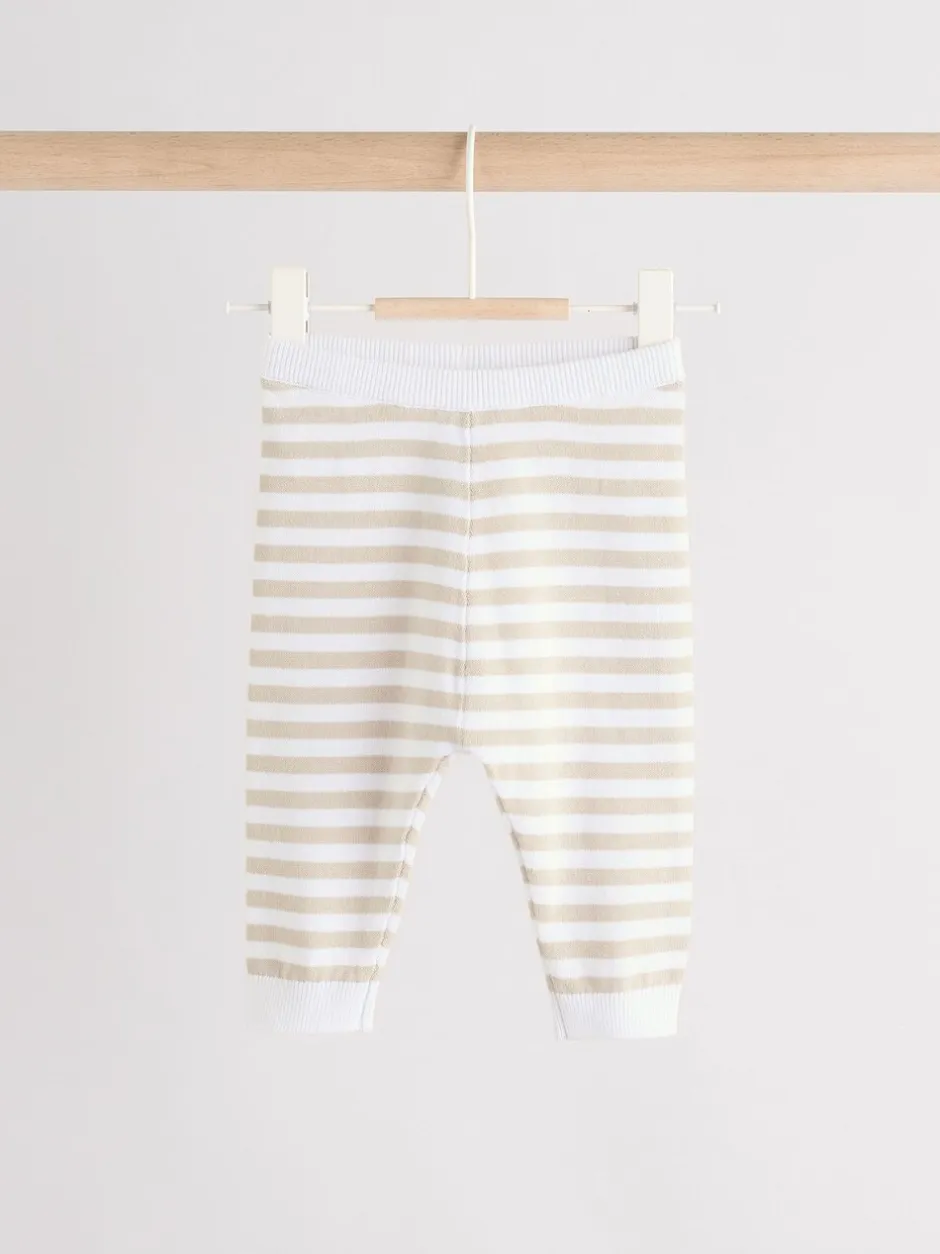 Gebreide Kleding|Next Naturel met strepen - Gebreide top- en leggingset (0 mnd - 2 jr)