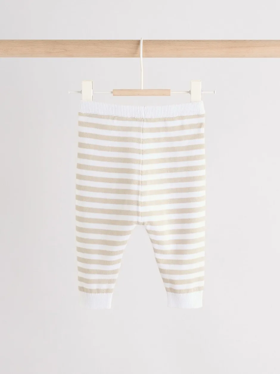 Gebreide Kleding|Next Naturel met strepen - Gebreide top- en leggingset (0 mnd - 2 jr)