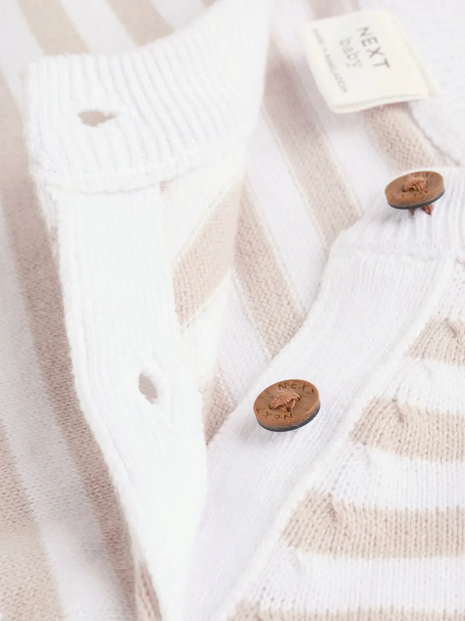 Gebreide Kleding|Next Naturel met strepen - Gebreide top- en leggingset (0 mnd - 2 jr)