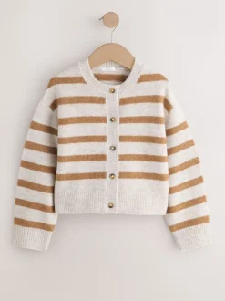 Gebreide Kleding*Next - Vest met knopen (3-16jr) Naturel met strepen
