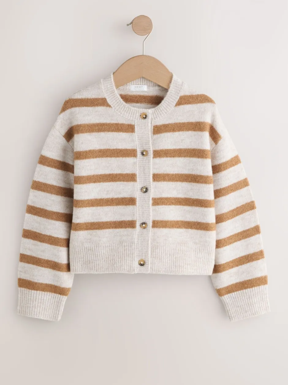 Gebreide Kleding*Next - Vest met knopen (3-16jr) Naturel met strepen