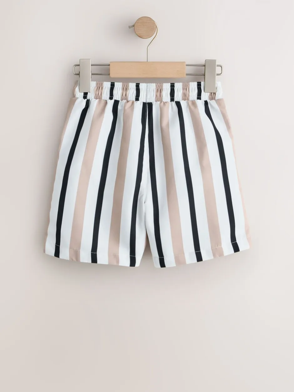 Badkleding|Next - Zwembroek met print (3-16jr) Naturel met strepen
