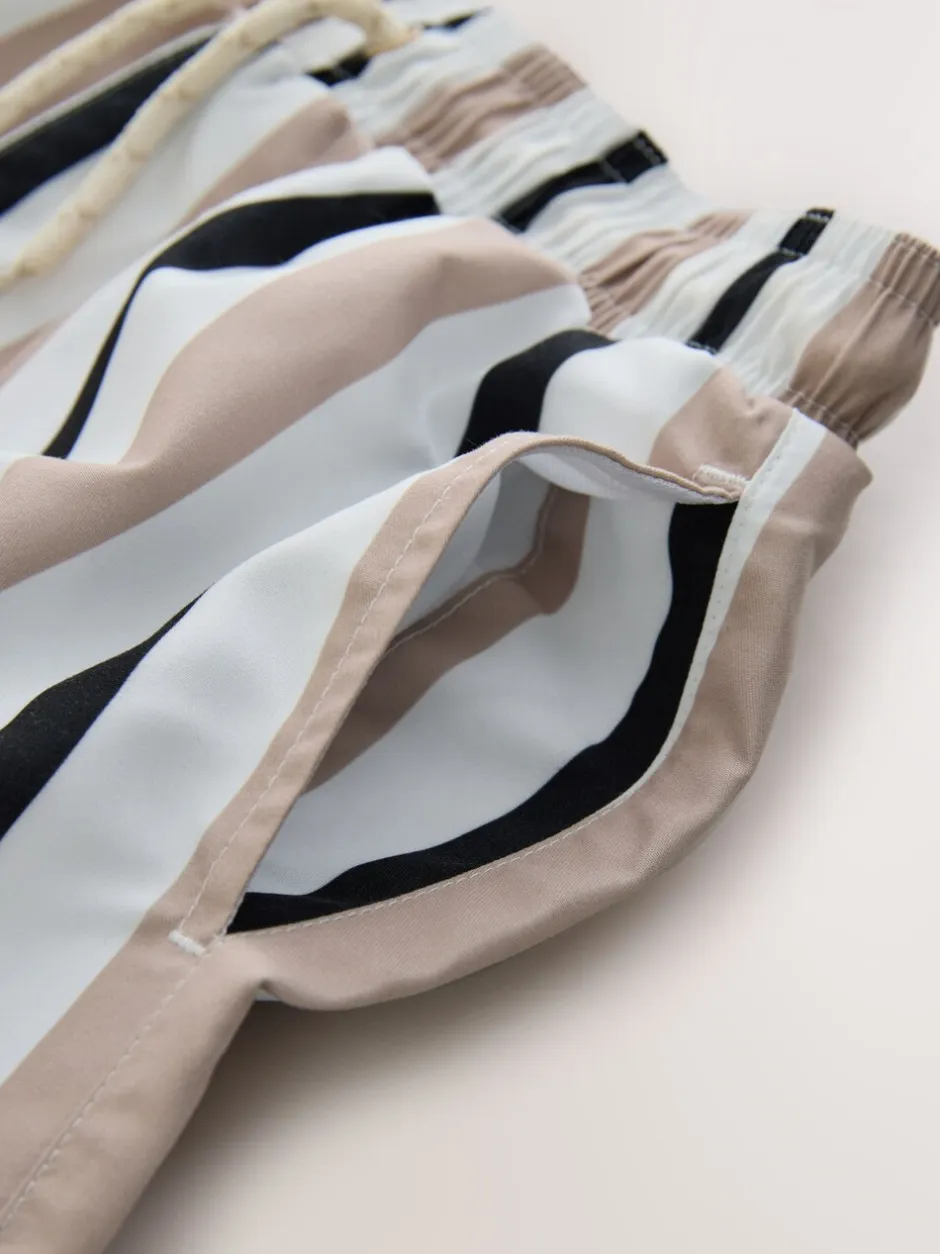 Badkleding|Next - Zwembroek met print (3-16jr) Naturel met strepen