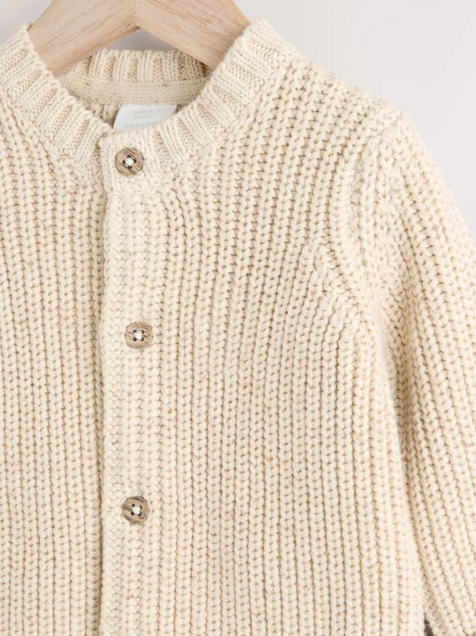 Truien En Breisels|Gebreide Kleding|Next - Grofgebreid babyvestje met borduursel Naturel Milk Club
