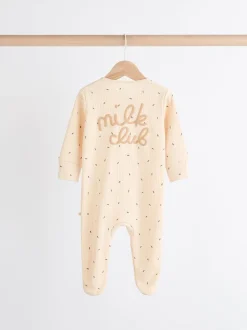 Babypakjes En Babypyjama's|Next Naturel Milk Club - Set van 3 babyslaapzakjes met tweewegrits van 100% katoen (0 mnd - 2 jr)